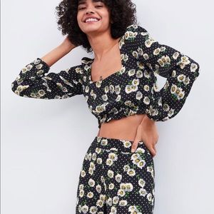 Zara daisy print outfit